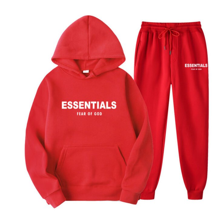 Essentials Hoodie Fear of God Red TrackSuit