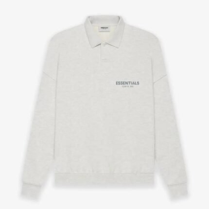 Fear of God ESSENTIALS Long Sleeve Polo Sweatshirt Gray